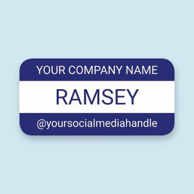 Blue Personalized Nametag Magnetic Custom Company Name Tag