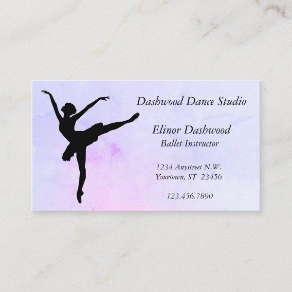 Blue Pink Marble Ballet Dance Studio Instructor