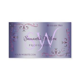 Blue Pink Ornate Corner Border Ornamental Initials