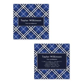 Blue Plaid Square