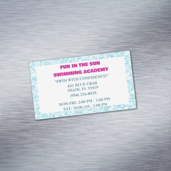 Blue Pool Water Swimming Lessons Magnet