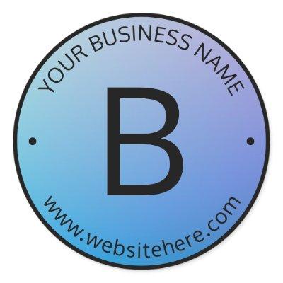Blue & Purple Fading Ombre with Editable Text Classic Round Sticker