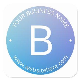 Blue & Purple Fading Ombre with Editable Text Square Sticker