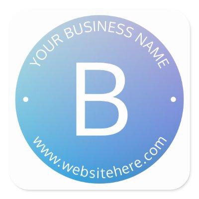Blue & Purple Fading Ombre with Editable Text Square Sticker