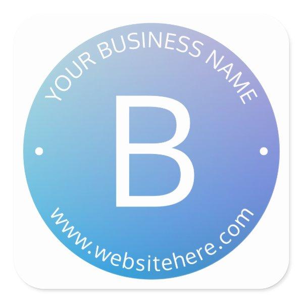 Blue & Purple Fading Ombre with Editable Text Square Sticker