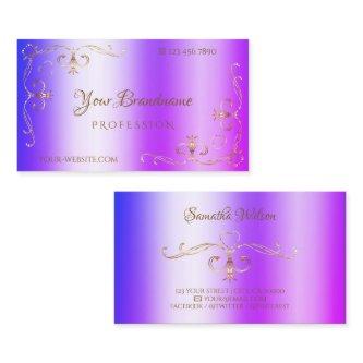 Blue Purple Shimmery Gold Ornate Corner Ornamental