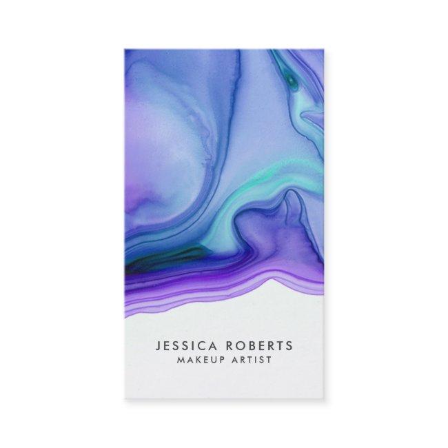 Blue Purple Watercolor Agate Makeup Artist