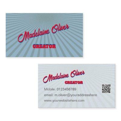 Blue QR Code Red Modern SunRay