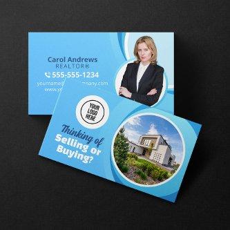 Blue Real Estate Market Report Realtor & Broker