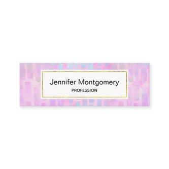 Blue Rectangle Shapes on Pink Background  Mini