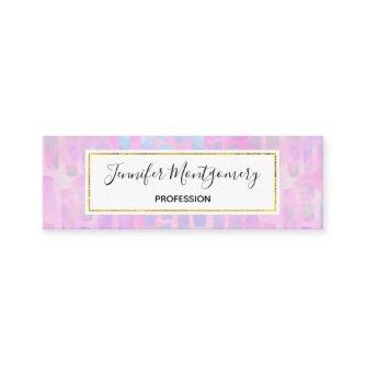 Blue Rectangle Shapes on Pink Background  Mini