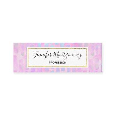 Blue Rectangle Shapes on Pink Background  Mini