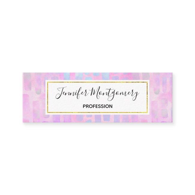 Blue Rectangle Shapes on Pink Background Mini