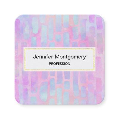 Blue Rectangle Shapes on Pink Background Square