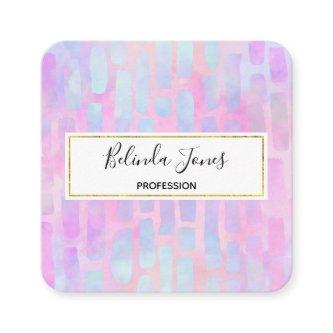 Blue Rectangle Shapes on Pink Background  Square