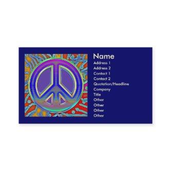 Blue Red Gold Fine Peace Sign