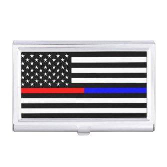 blue red thin line police firefighters symbol usa  case