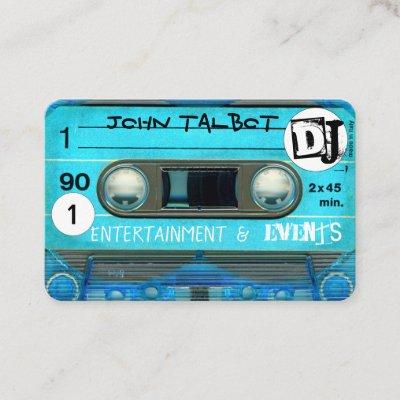 Blue Retro T4 Audiotape Cassette 80s DJ Business C
