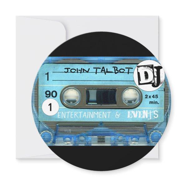 Blue Retro T4 Audiotape Cassette 80s DJ Business R Save The Date