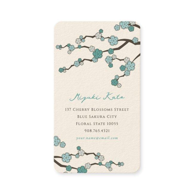 Blue Sakura Oriental Zen Chinese Cherry Blossoms