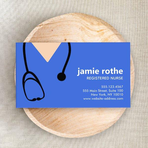 Blue  Scrubs and Stethoscope