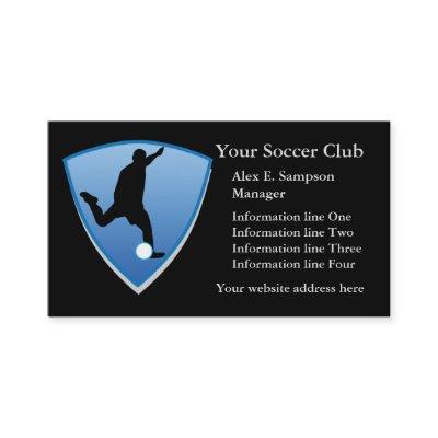 Blue Shield Soccer Player Business Template
