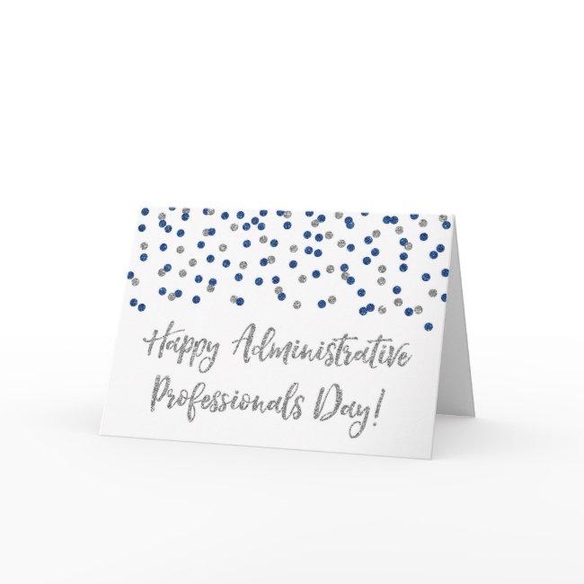 Blue Silver Administrative Professionals Day Card