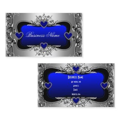 Blue Silver Diamond Image Hearts Elegant