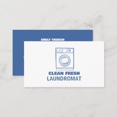 Blue Sketch Washer, Laundromat, Cleaning Service