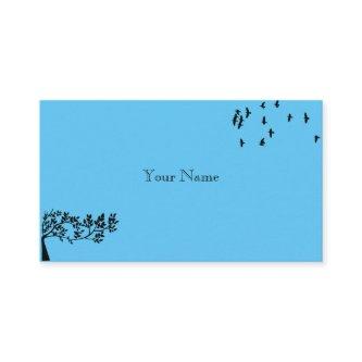 Blue Sky Birds Trees Leaves Silhouette Nature
