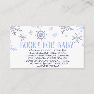 Blue Snowflake Baby Shower Books For Baby Card
