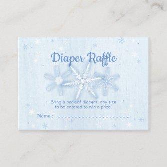 Blue Snowflake Diaper Raffle Tickets