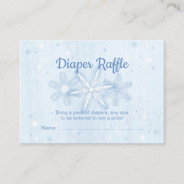 Blue Snowflake Diaper Raffle Tickets