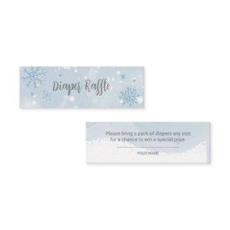 Blue Snowflakes Boy Baby Shower Diaper Raffle Mini