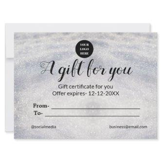 blue sparkle add logo text name a gift certificate