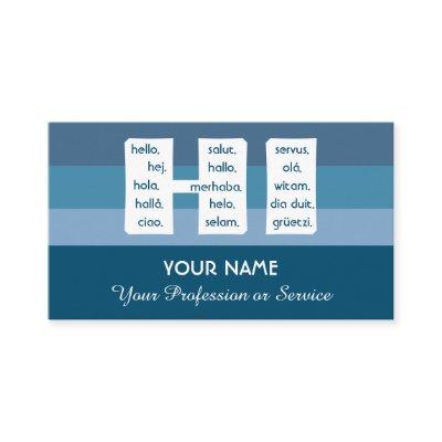 Blue stripes international languages hello busines