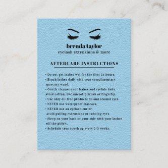 BLUE Suede Eyelash Browbar Aftercare Instructions