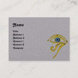 BLUE TALISMAN,Gold Horus Eye ,Black Grey Paper