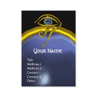 BLUE TALISMAN GOLD HORUS EYE TOPAZ GEM MONOGRAM