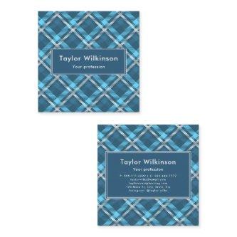 Blue Tartan Pattern Square