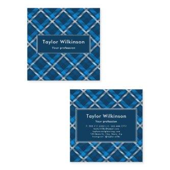 Blue Tartan Pattern Square