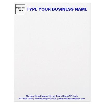 Blue Texts on Header and Footer of Business Letterhead