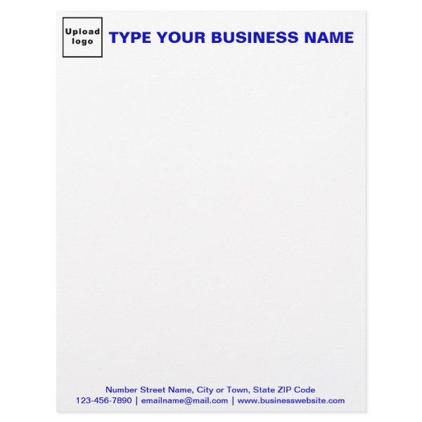 Blue Texts on Header and Footer of Business Letterhead