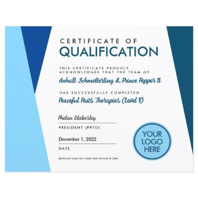 Blue Therapy Animal Graduate Certificate Diploma