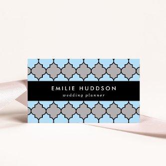 Blue Trellis, Quatrefoil, Moroccan Lattice