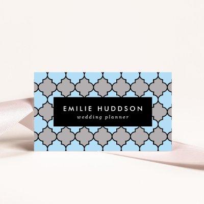 Blue Trellis, Quatrefoil, Moroccan Lattice