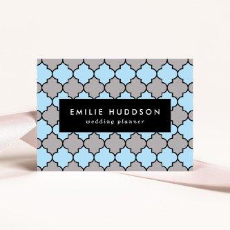 Blue Trellis, Quatrefoil, Moroccan Lattice