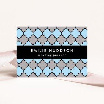 Blue Trellis, Quatrefoil, Moroccan Lattice