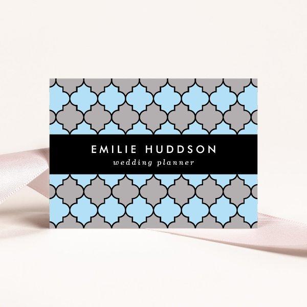 Blue Trellis, Quatrefoil, Moroccan Lattice
