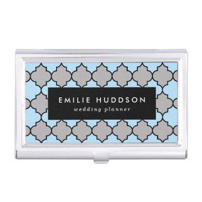 Blue Trellis, Quatrefoil, Moroccan Lattice  Case